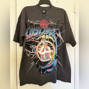 Lost Hills LA Edgy Black Graphic Tee Streetwear Size Large